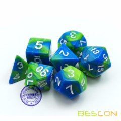 Bescon Gemini Two Tone Polyhedral RPG Dice Set 17316 Aquamarine